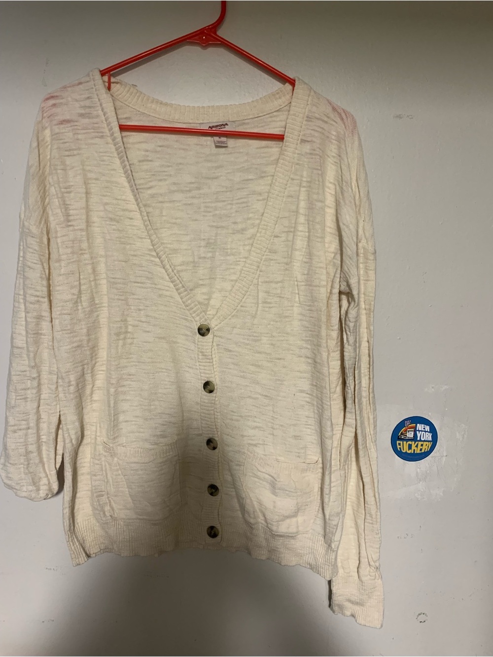 Cream Button-Front Women's Cardigan
